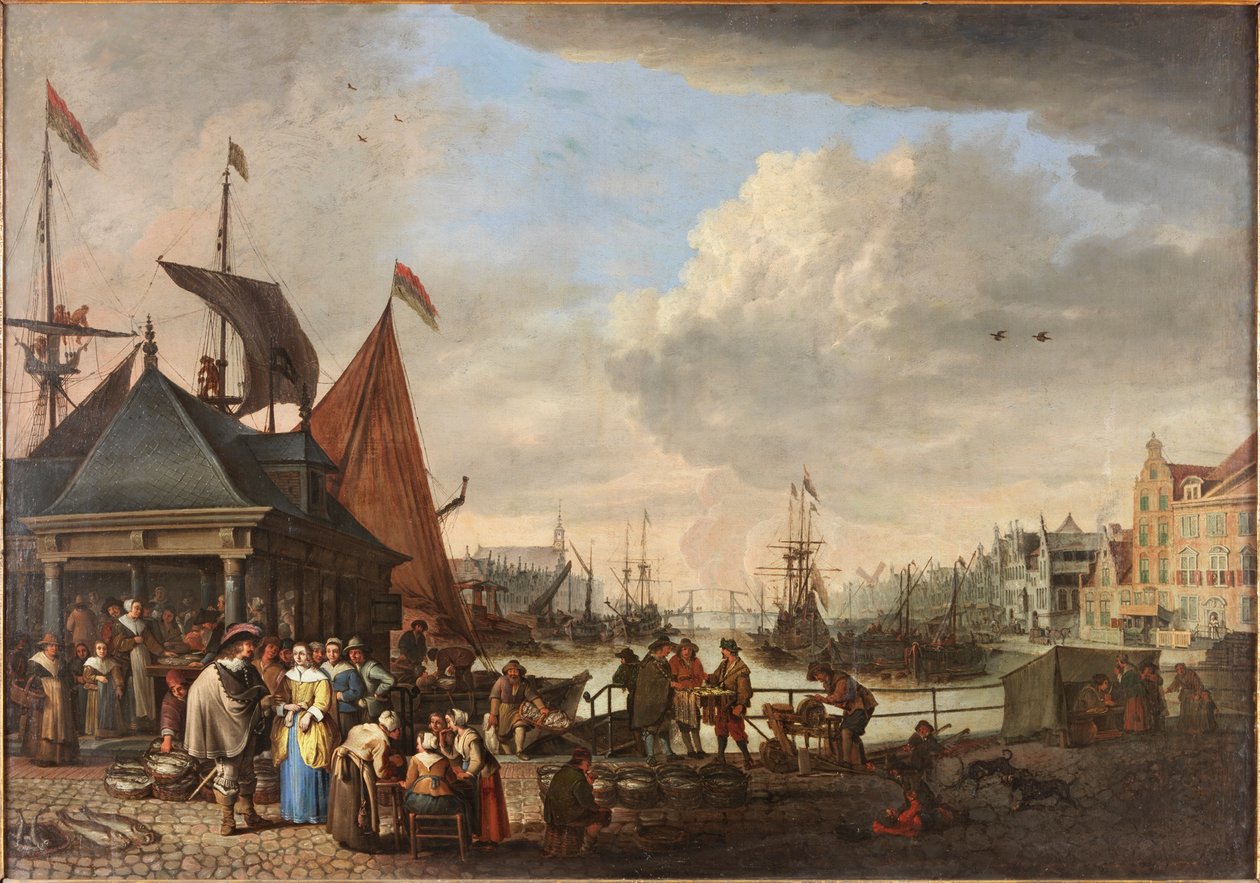 En fiskmarknad av Cornelis Beelt