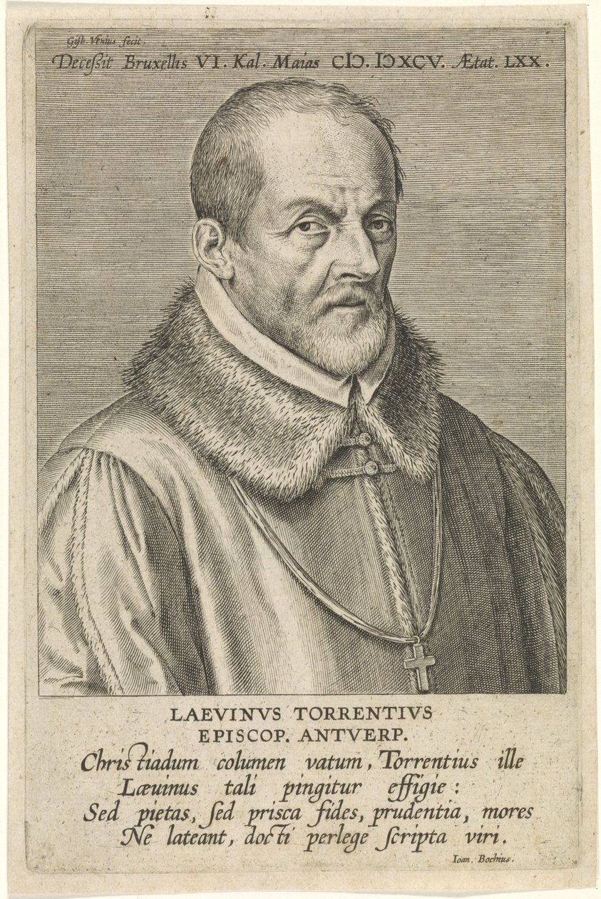Ett porträtt av Laevinus Torrentius av Cornelis Galle the Elder