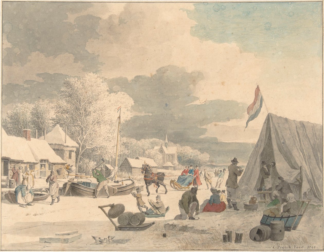 Vinterlandskap av Cornelis Pronk