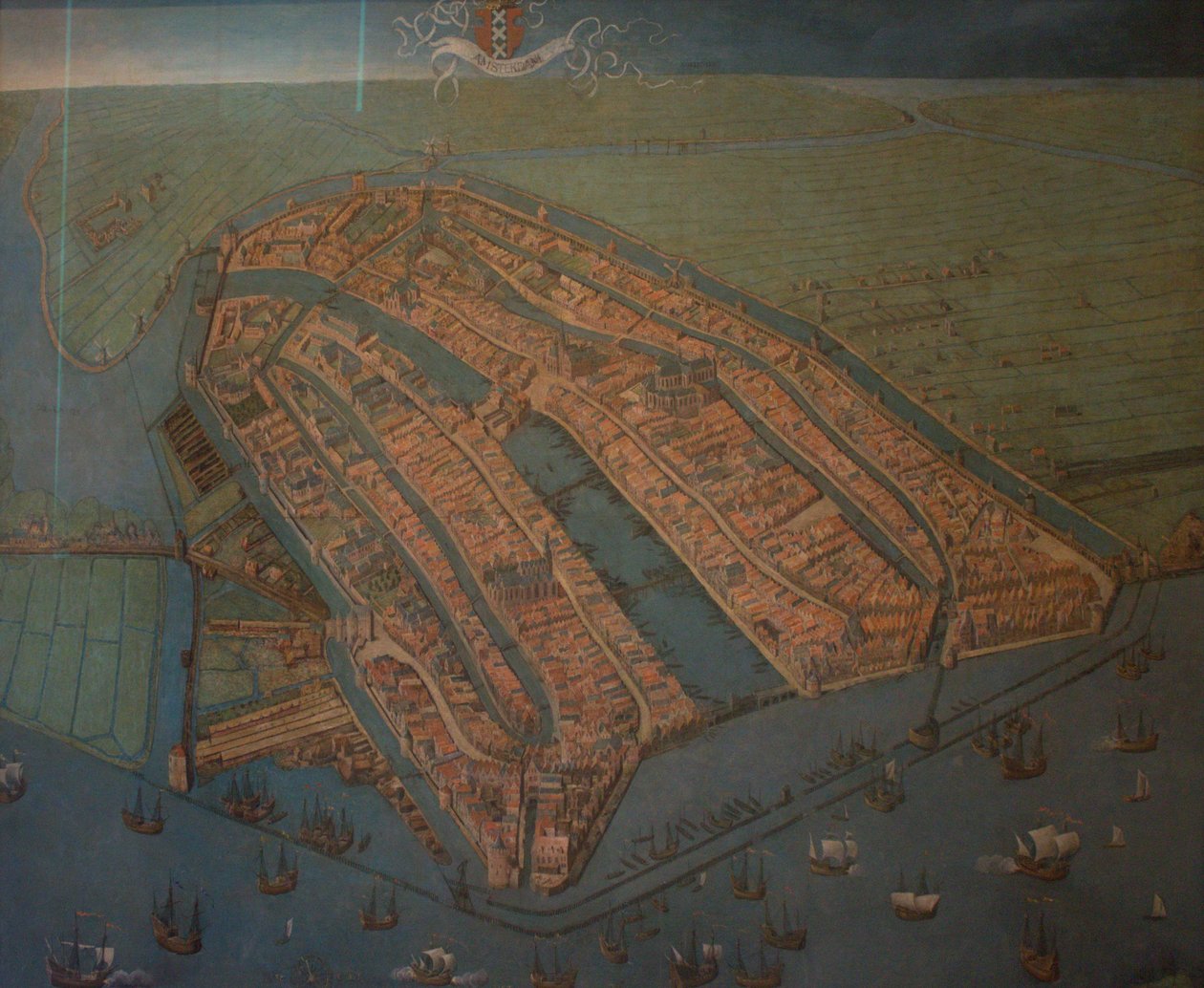 Fågelperspektiv över Amsterdam av Cornelis Anthonisz.