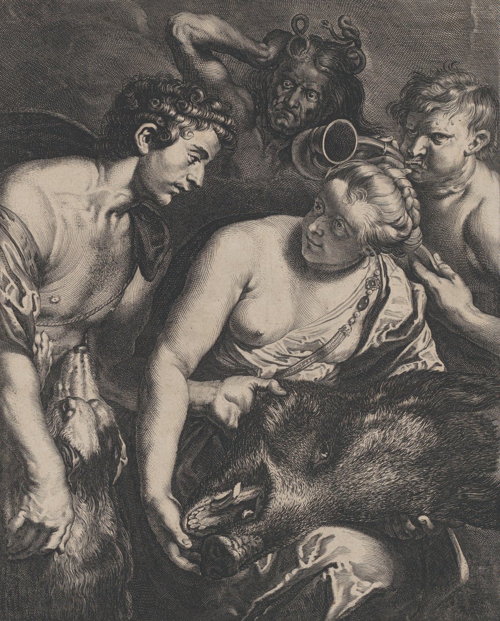 Atalanta och Meleager, 1618-84. av Cornelis Bloemaert