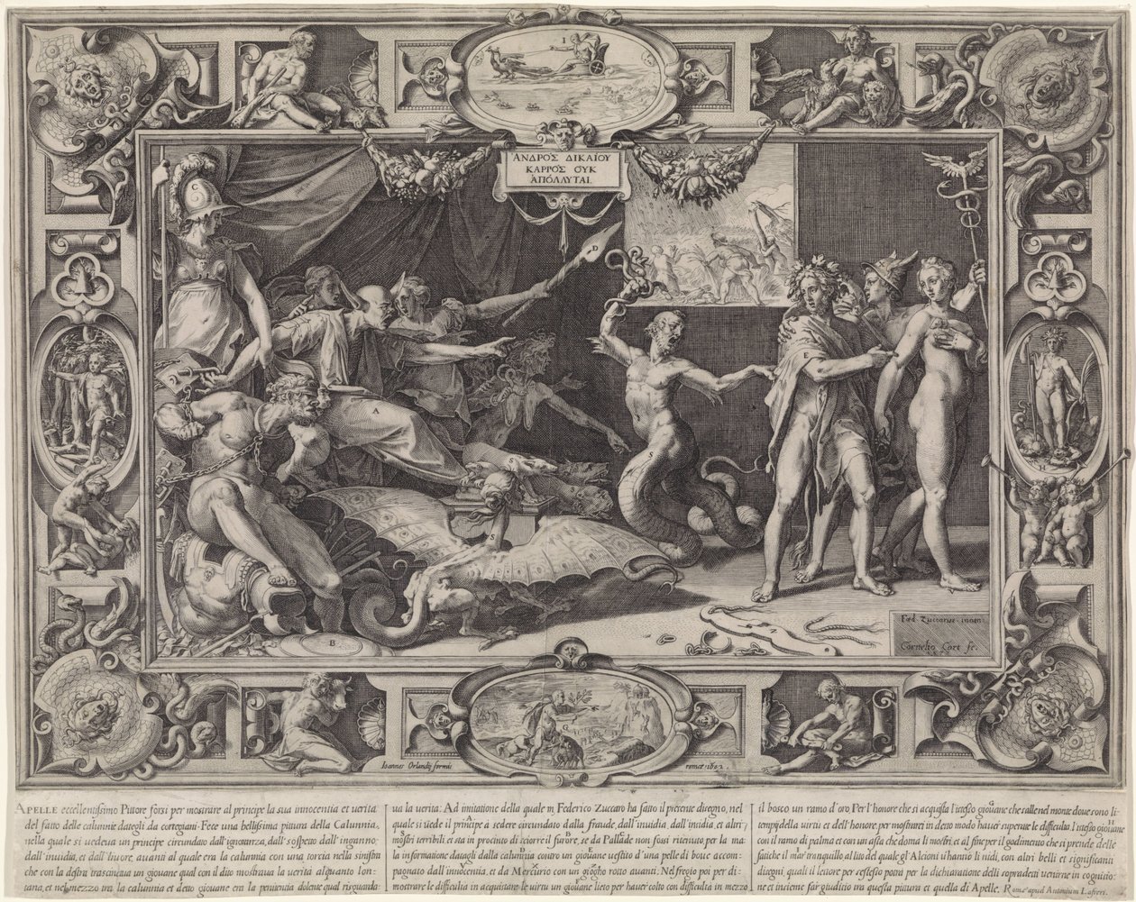 Laster van Apelles av Cornelis Cort