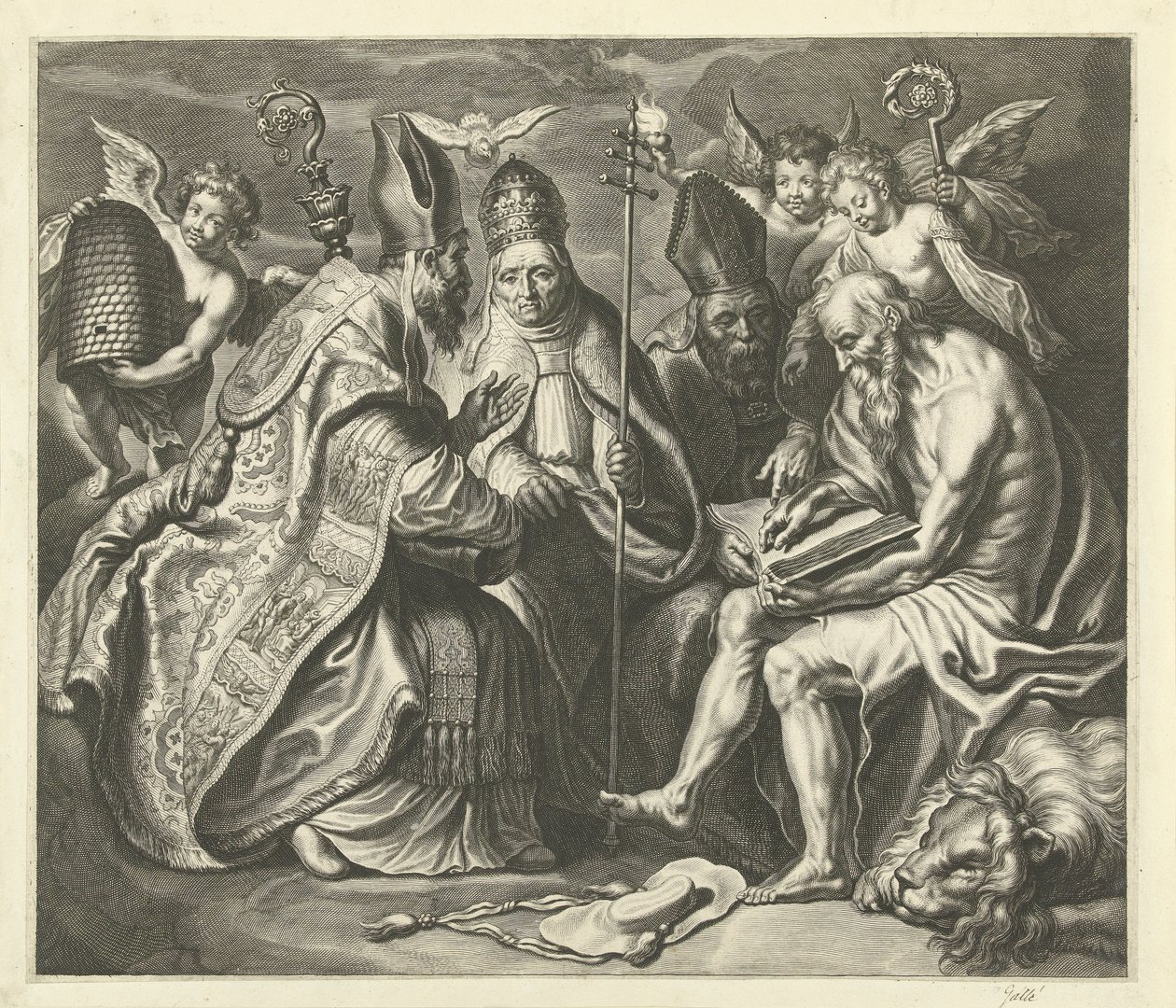 De fyra kyrkofäderna av Cornelis Galle (I)