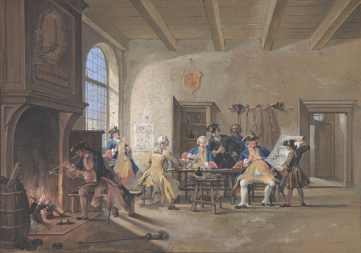 Guardroom Scene, 1744. av Cornelis Troost