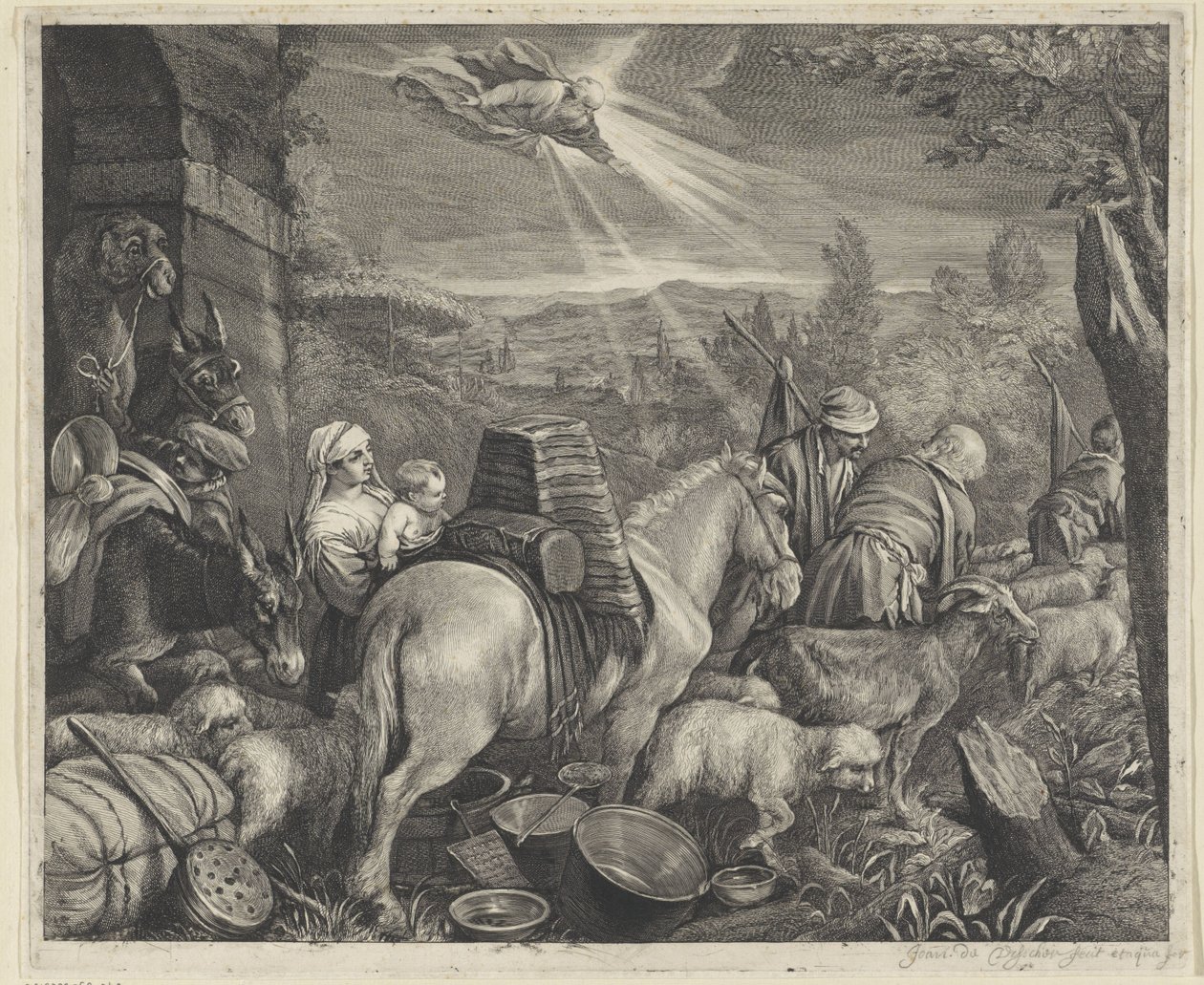 Abraham lämnar Haran av Cornelis Visscher (II)