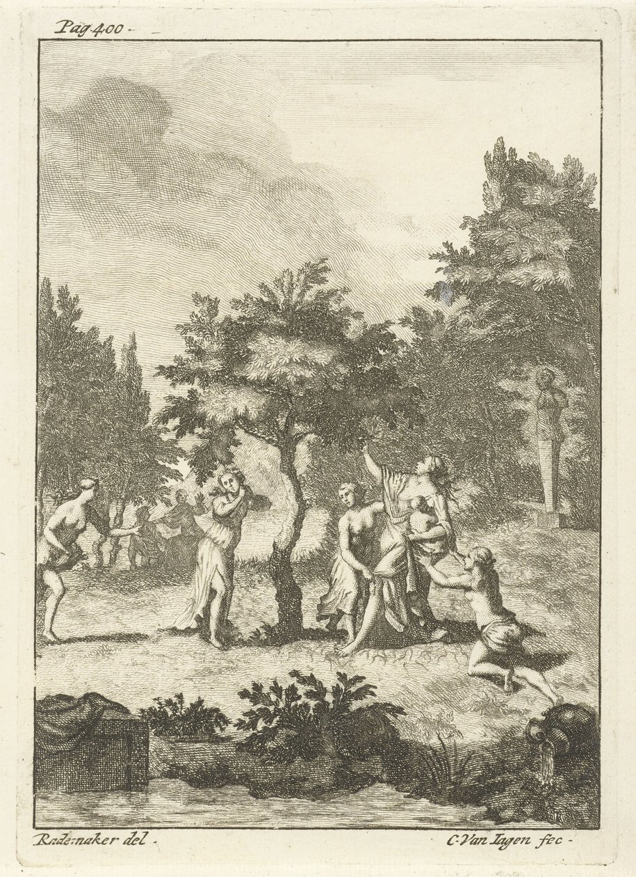 Nymfer under träd av Cornelis van Jagen