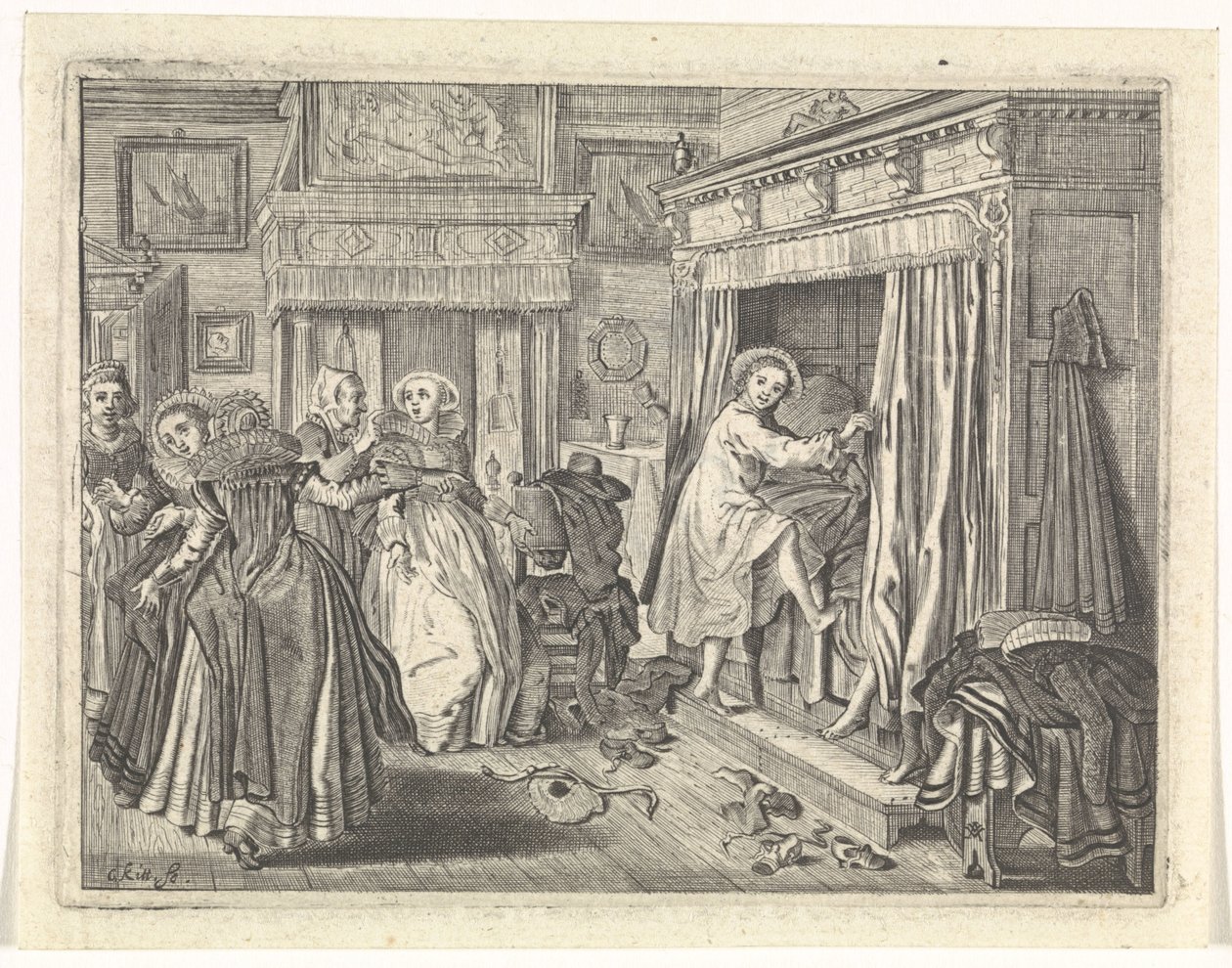 sovrumsscen av Cornelis van Kittensteyn