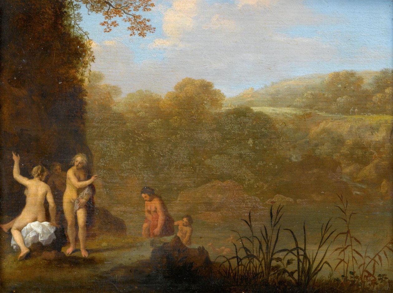 Badande tjejer av Cornelis van Poelenburch