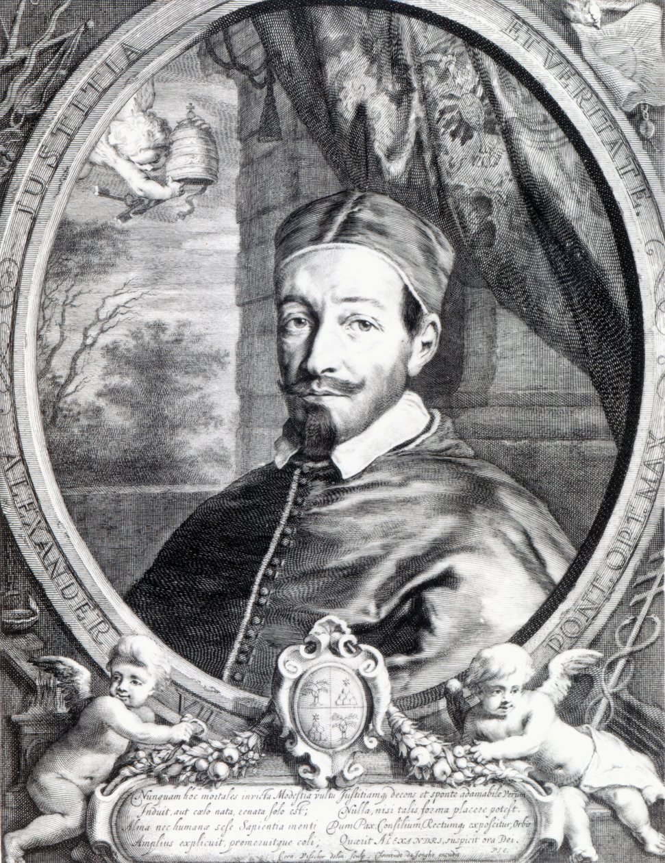 Påven Alexander VII, utgiven av Clement de Jonghe av Cornelis Visscher