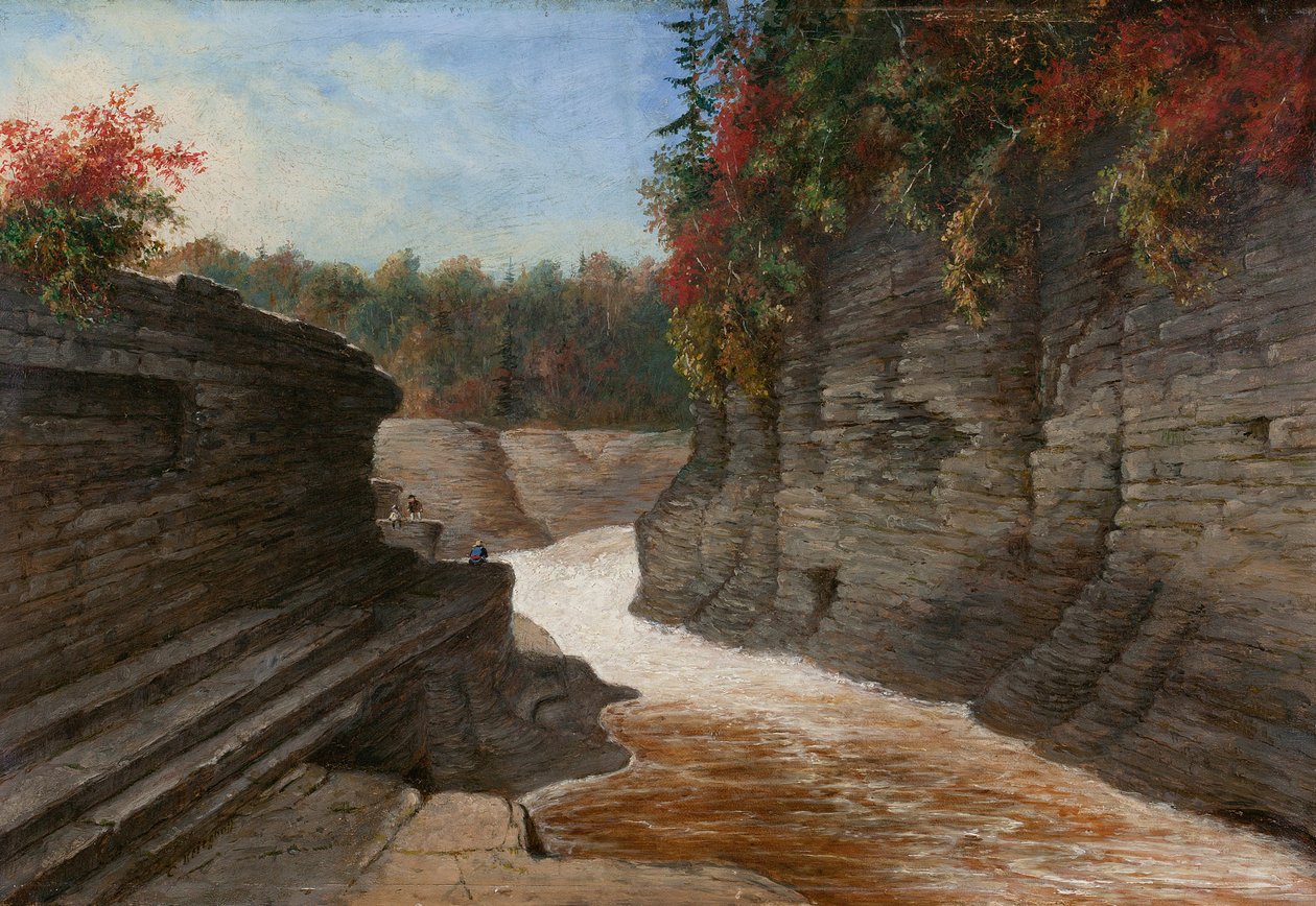River gorge, höst av Cornelius Krieghoff