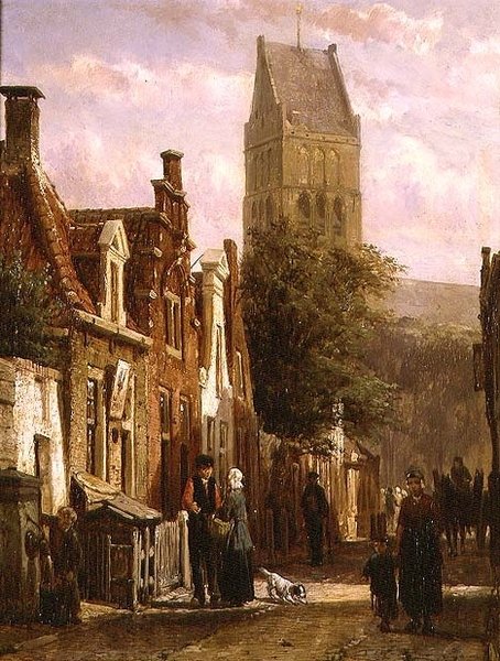 Gatubild i Bolsward av Cornelius Springer