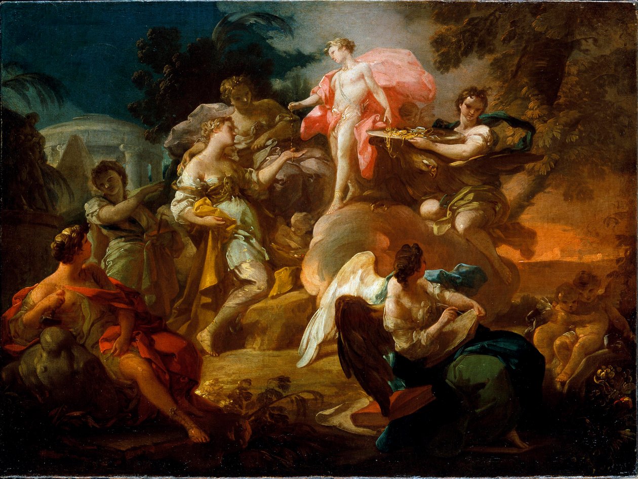 Apollo Awarding the Arts, ca 1751 av Corrado Giaquinto