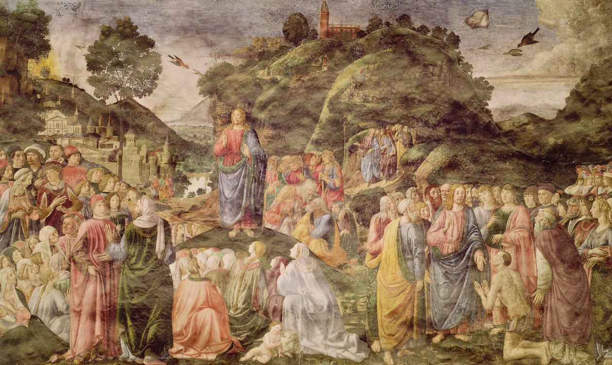 Bergspredikan, från Sixtinska kapellet, c.1481-83 av Cosimo Rosselli