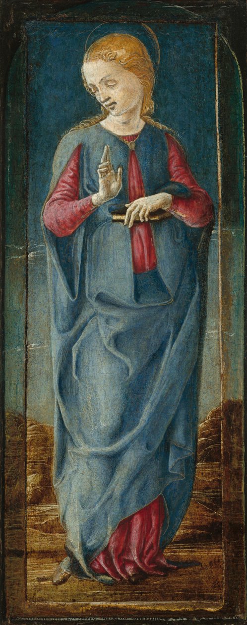 The Virgin Annunciate [mitten höger panel] av Cosmè Tura
