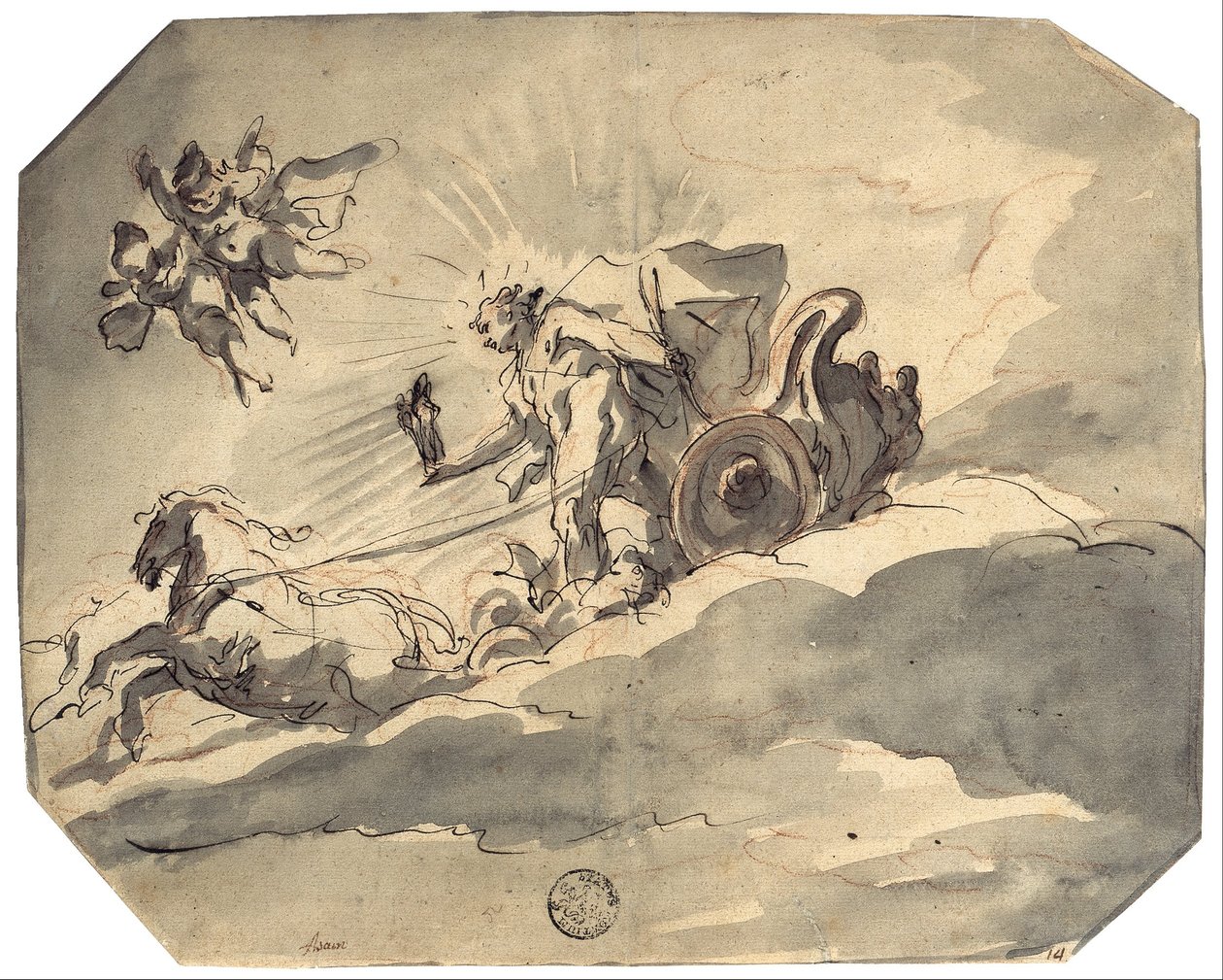 Apollo i sin vagn av Cosmas Damian Asam