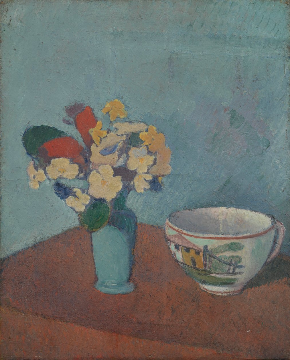 Vas med blommor och kopp av Creator