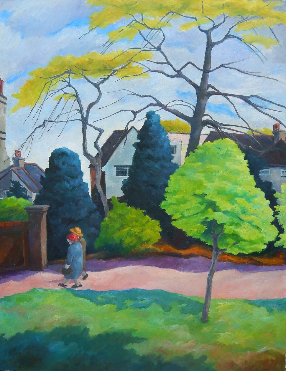 Old Friends, 1985, [olja på panel] av Cristiana Angelini