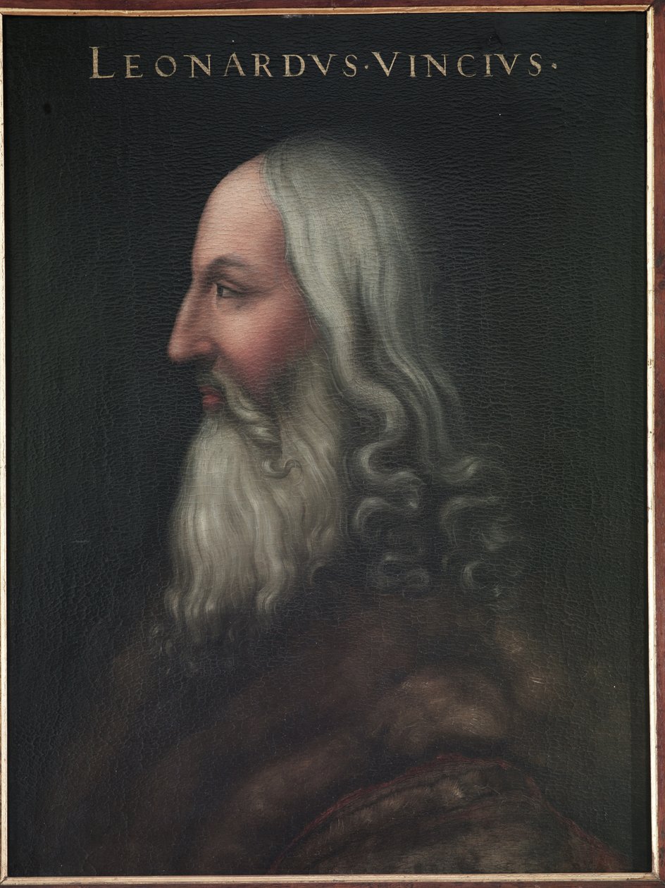 Porträtt av Leonardo da Vinci av Cristofano dell Altissimo