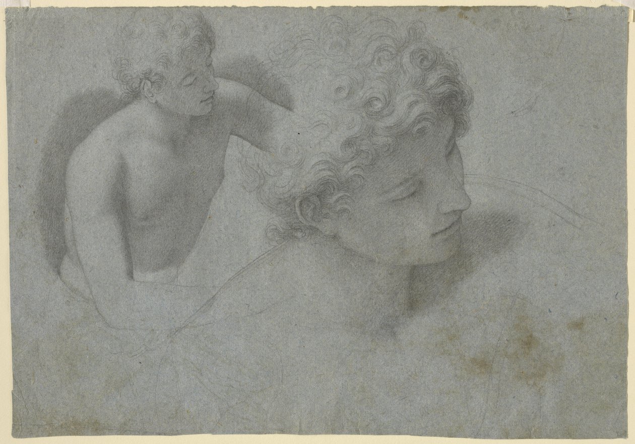 Två studier av en yngling, c.1600-10 av Cristoforo Roncalli