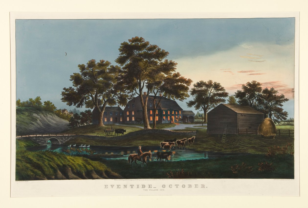 Eventide - oktober/ The Village Inn av Currier and Ives