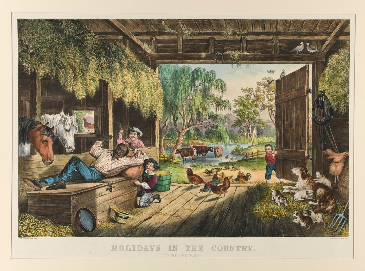 Semester på landet/ besvärliga flugor av Currier and Ives