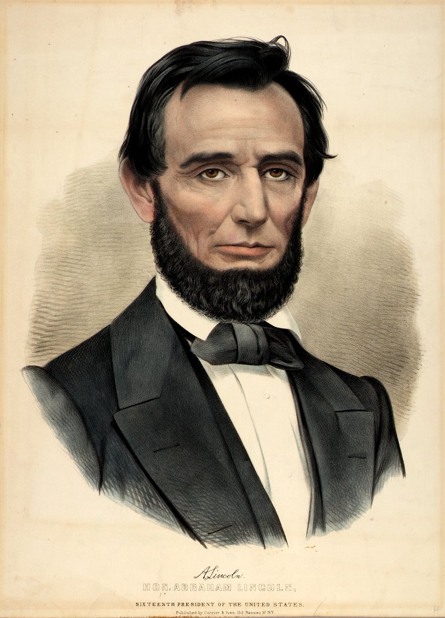 Ärade Abraham Lincoln, 16:e presidenten av Currier and Ives