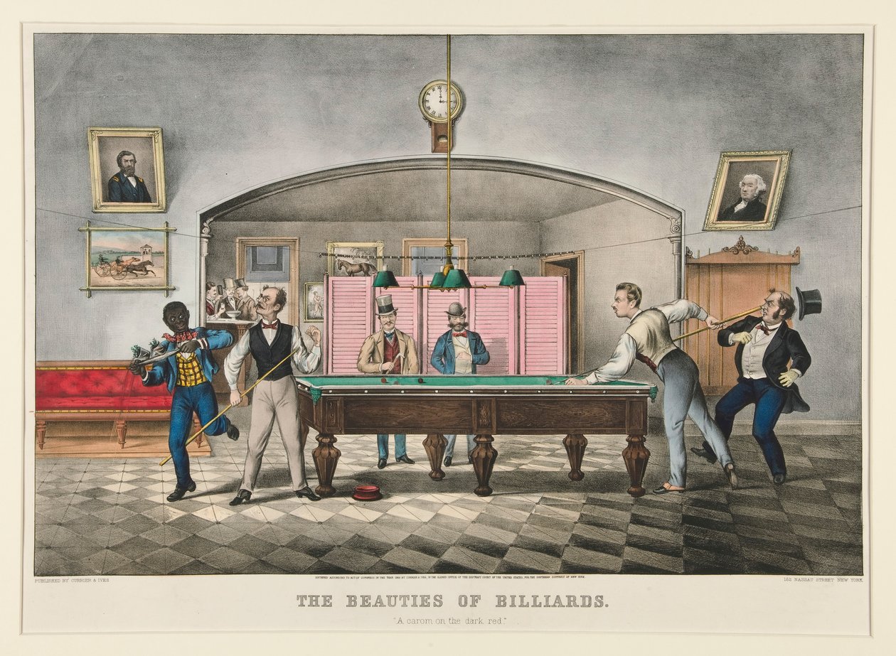 Biljardens skönheter. av Currier and Ives