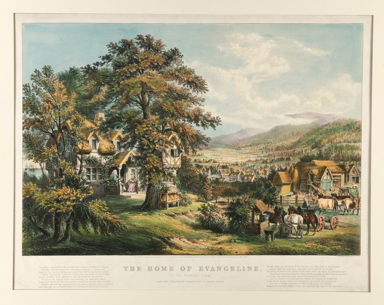 Evangelines hem / av Currier and Ives
