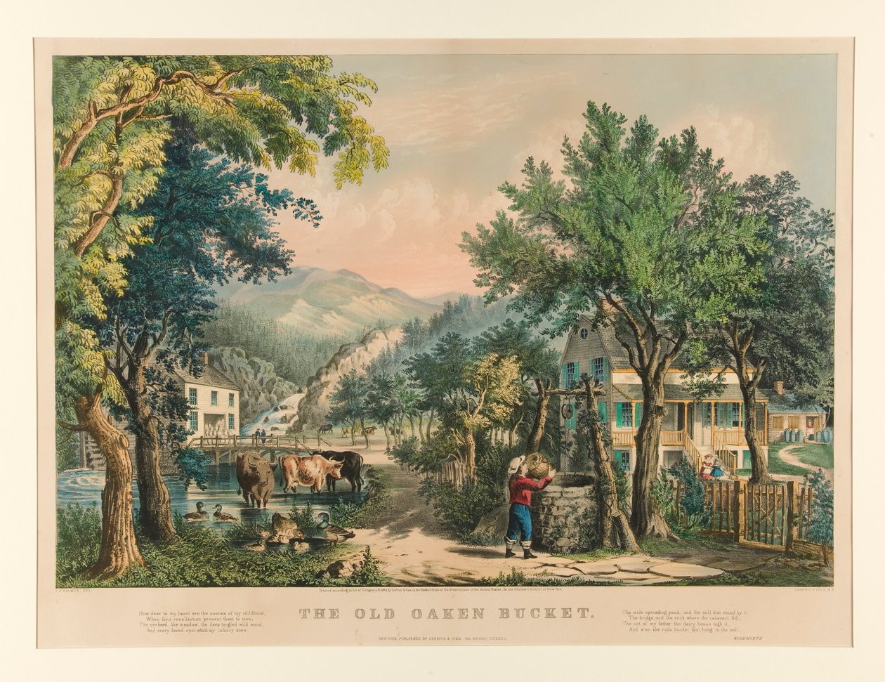 Den gamla ekhinken av Currier and Ives
