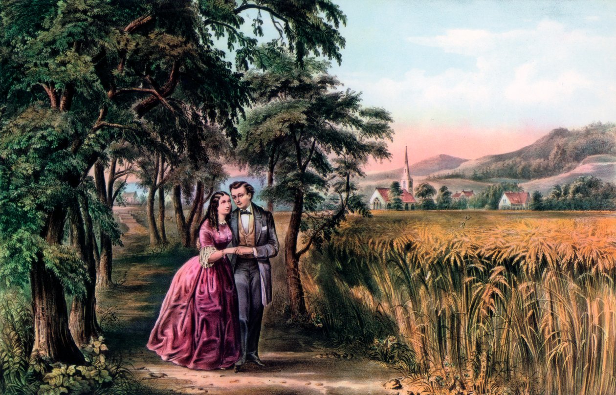 Kärlekens säsong, ungdom, 1868. av Currier and Ives