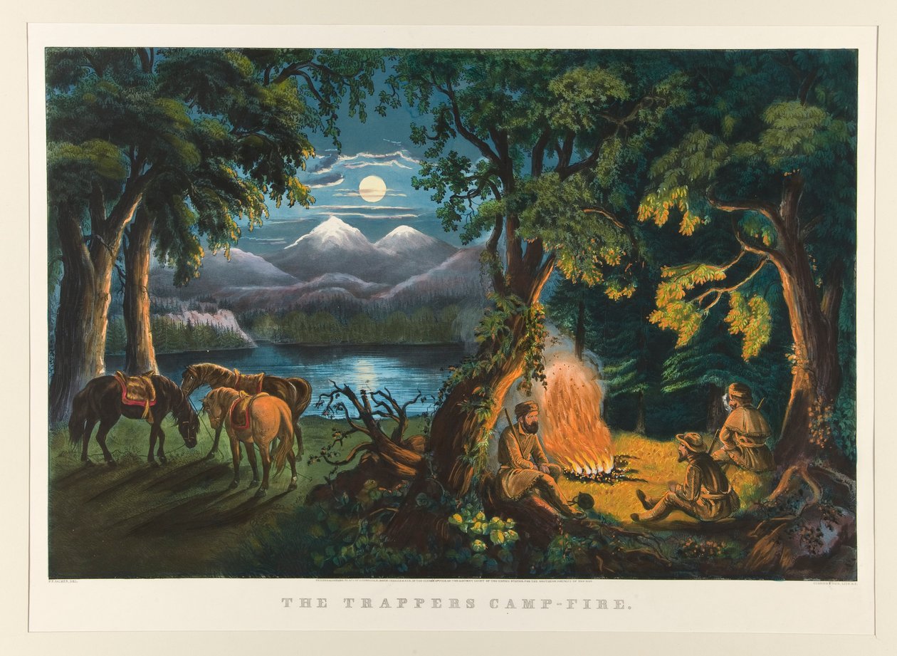 The Trappers av Currier and Ives
