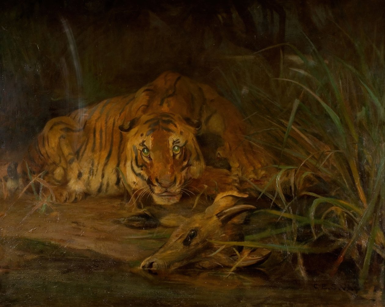 Tiger And Prey, 1931. av Cuthbert Edmund Swan