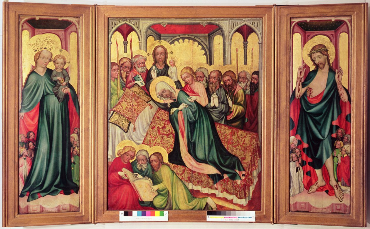 Roudnice Triptych, c.1400-10 (tempera på panel) (se 404565 för detaljer) av Czech School