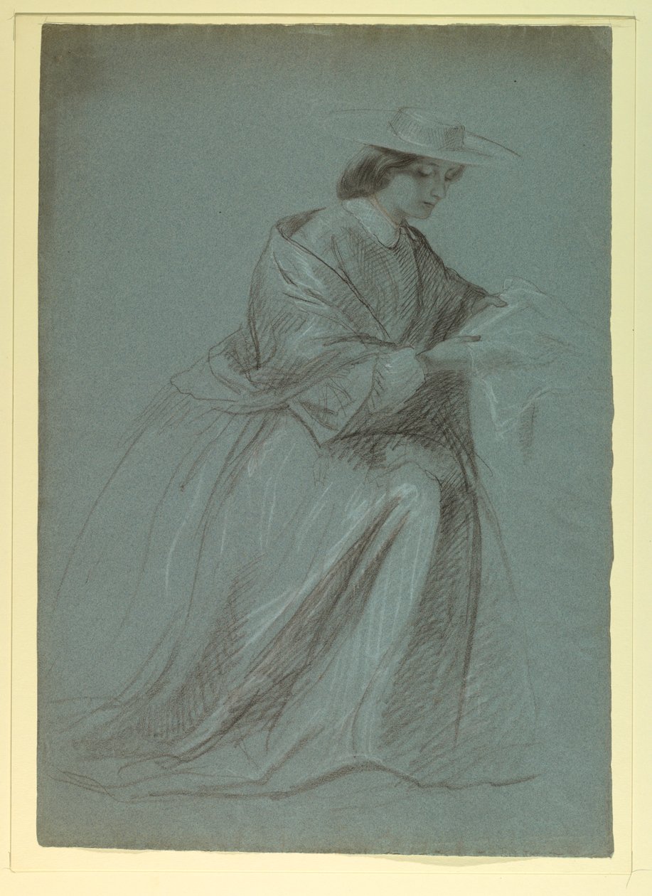 Teckning, fru Sheppard Gandy Sittande, 1859 av Daniel Huntington