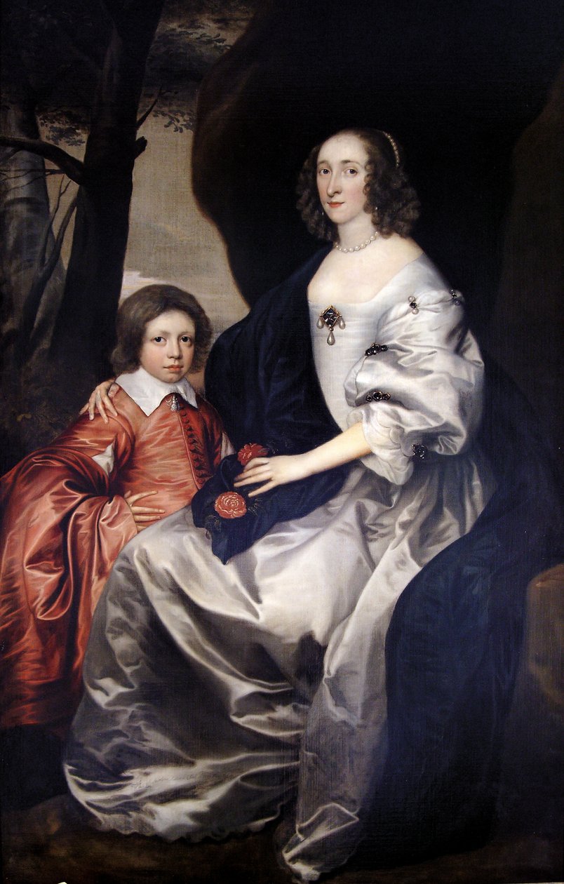 John Manners som pojke med sin mor Frances, grevinnan av Rutland, omkring 1646. av Daniel Mytens