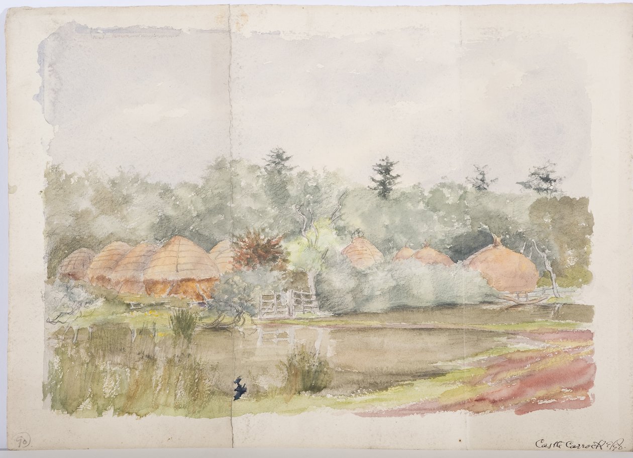 Castle Carrock, 1898 (penna och wc på papper) av Daniel Oliver