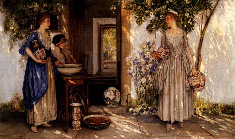 Jeanne sur la terrasse av Daniel Ridgway Knight