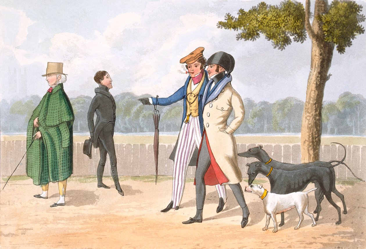 Excentricitet, tavla 11 från "The Necessary Qualifications of a Man of Fashion", publicerad 1823 (handkolorerad akvatint) av Daniel Thomas Egerton