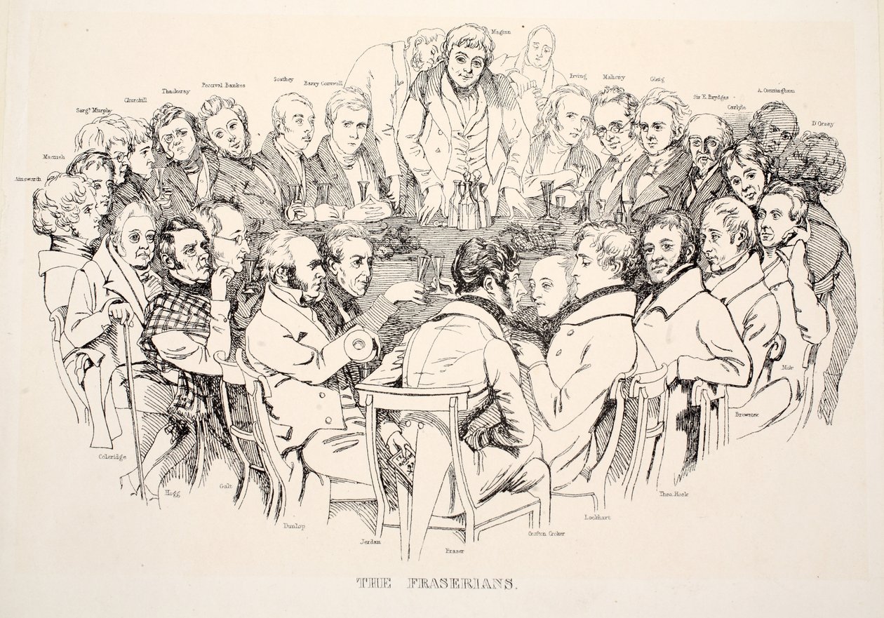 The Fraserians, pub. 1835 (gravyr) av Daniel Maclise
