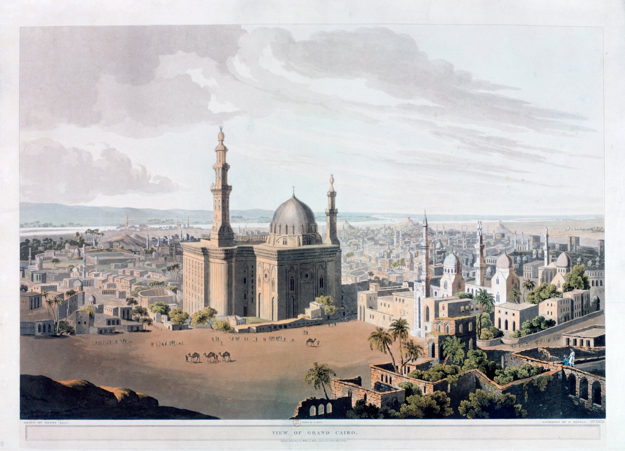 Utsikt över Grand Cairo, Egypten, 1809. av Daniel Havell