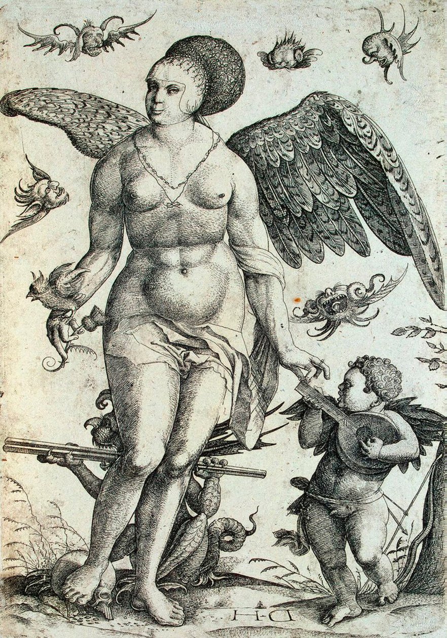Voluptas, tidigt 1500-tal. av Daniel Hopfer the Younger