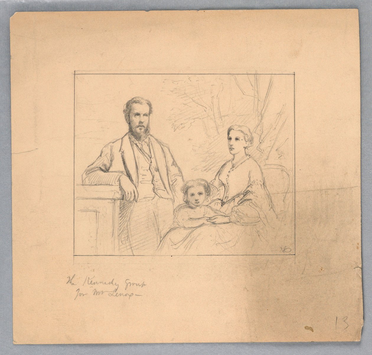 Teckning, studie till "Titian Showing", 1872 av Daniel Huntington