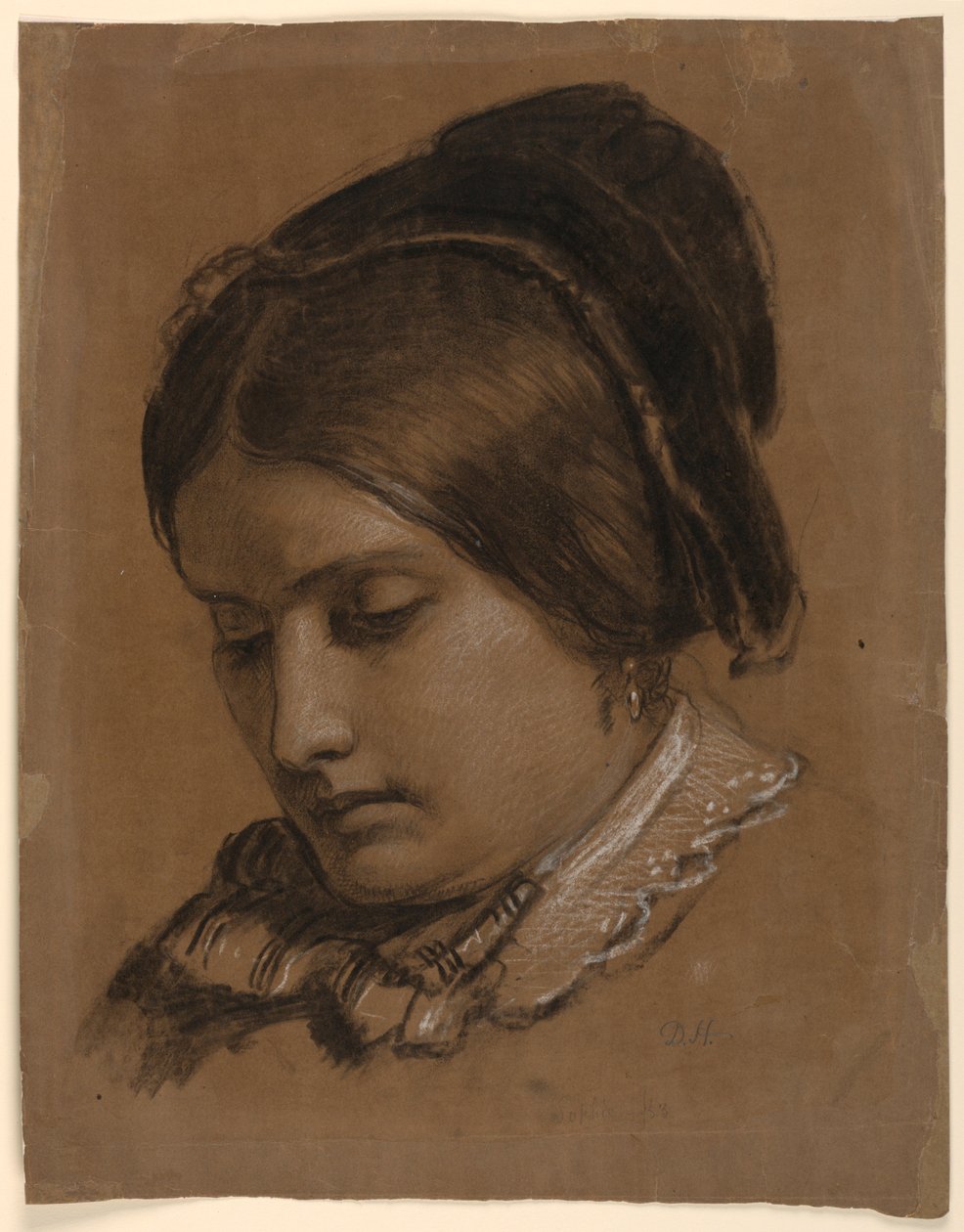 Teckning, Konstnärens hustru Sophie, 1853 av Daniel Huntington
