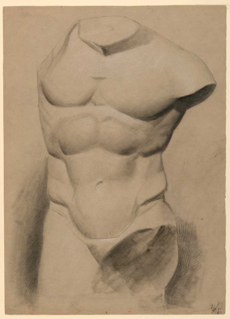 Manlig torso från en gipsgjutning av Daniel Huntington