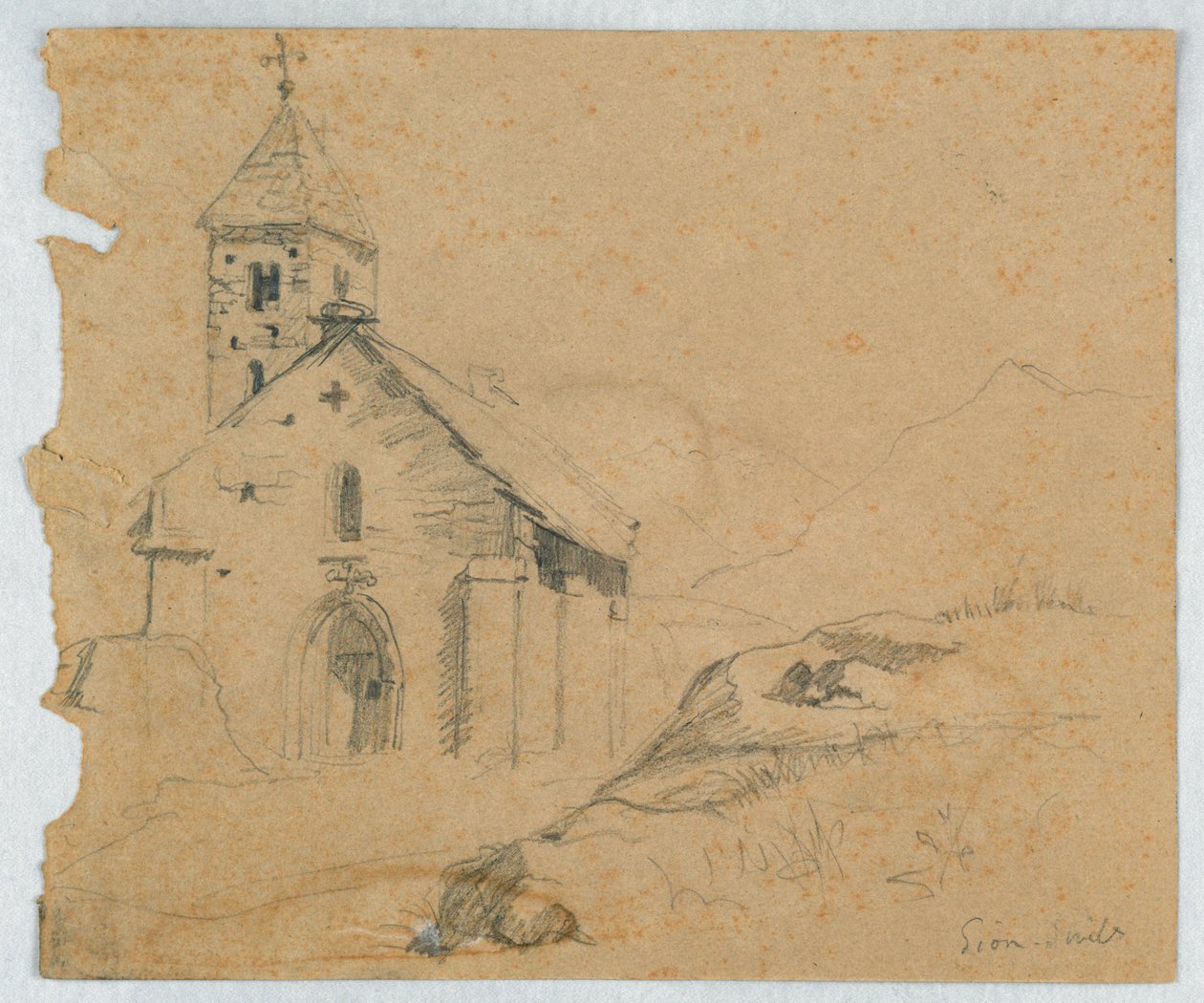 Liten kyrka i Sion, Schweiz av Daniel Huntington