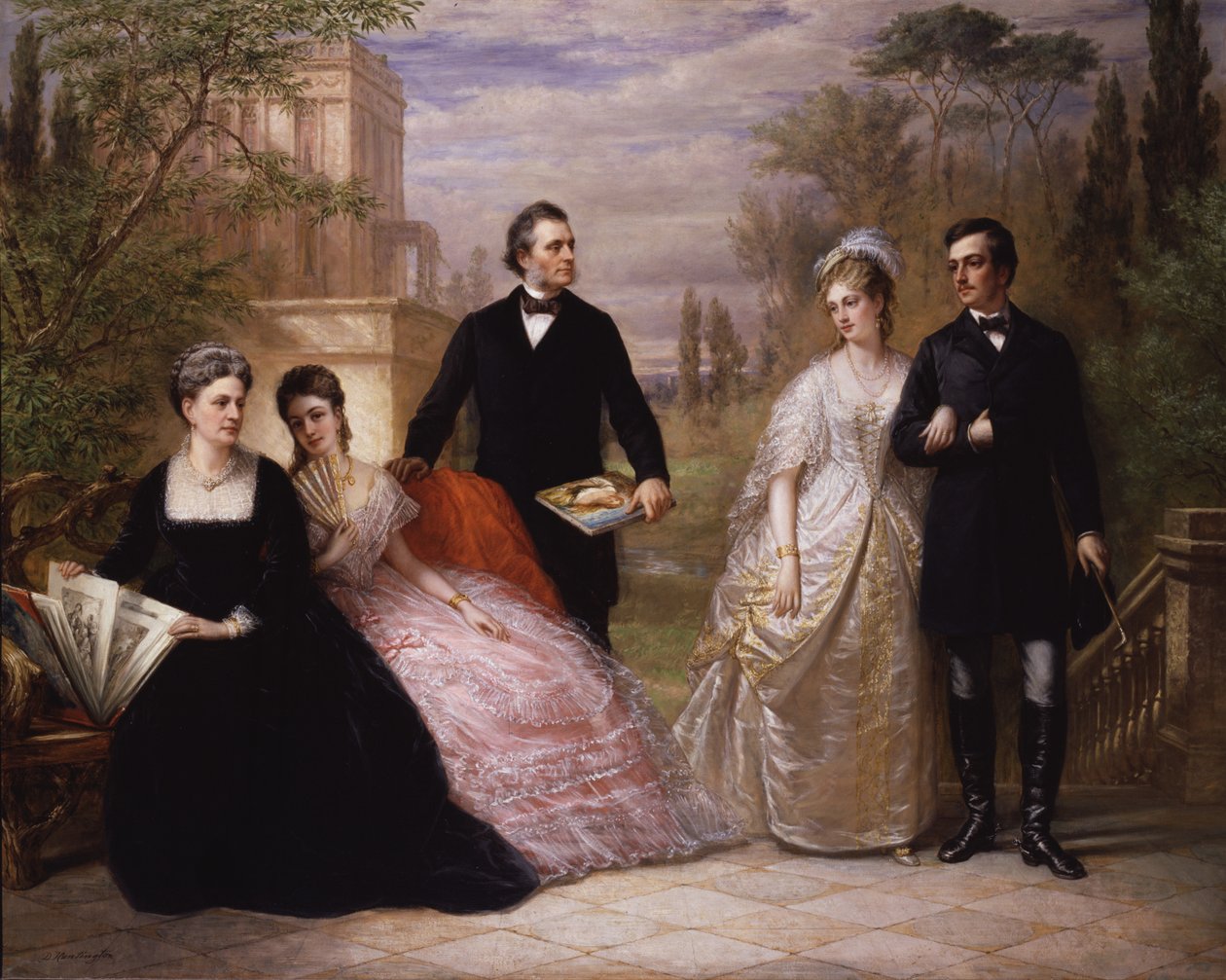 Fältfamiljen i en trädgård, 1869. av Daniel Huntington