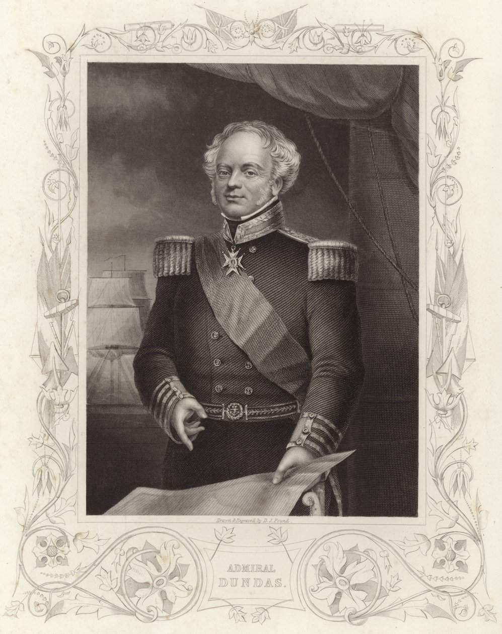 Amiral Dundas (gravyr) av Daniel John. Pound