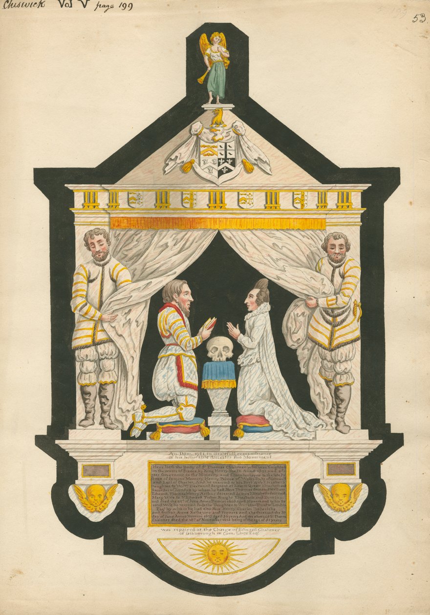 Minnesmärke för Sir Thomas Chaloner av Daniel Lysons