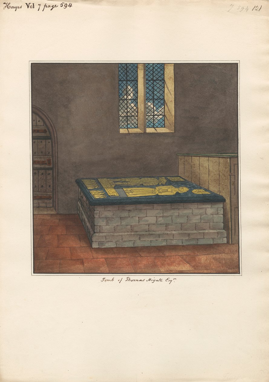 Tomb of Thomas Higate från Hayes Church av Daniel Lysons