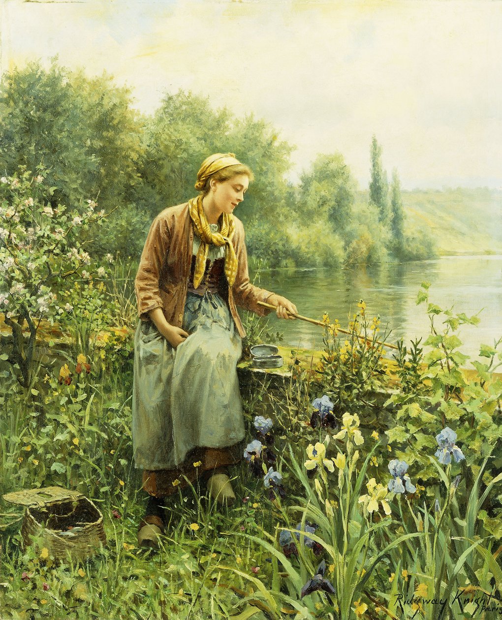 Fiske en vårdag, av Daniel Ridgway Knight
